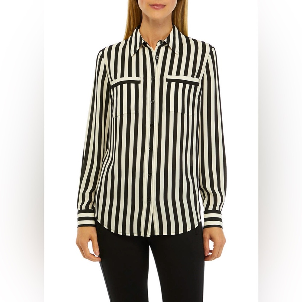 NWT Black and White Striped Blouse